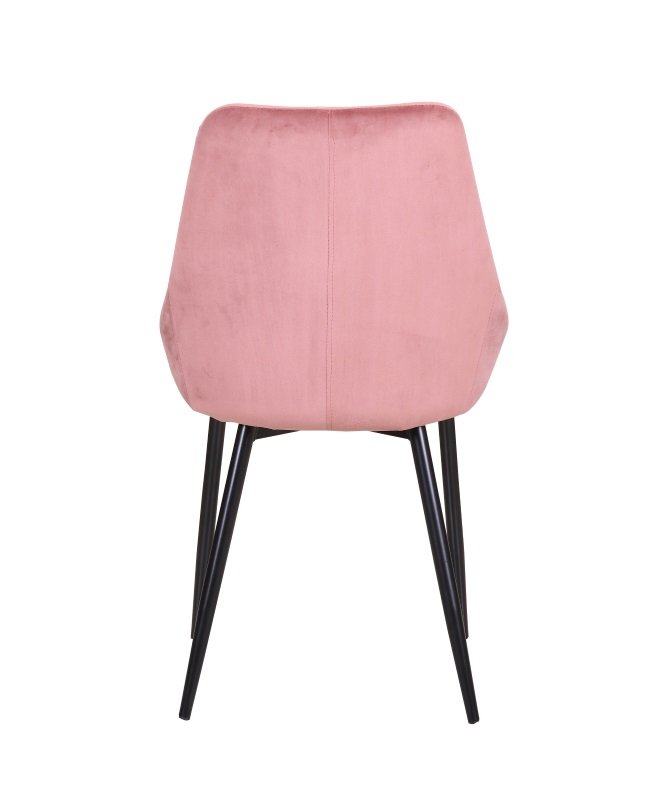 Lot de 2 Chaises modernes en velours rose ELEGANCE