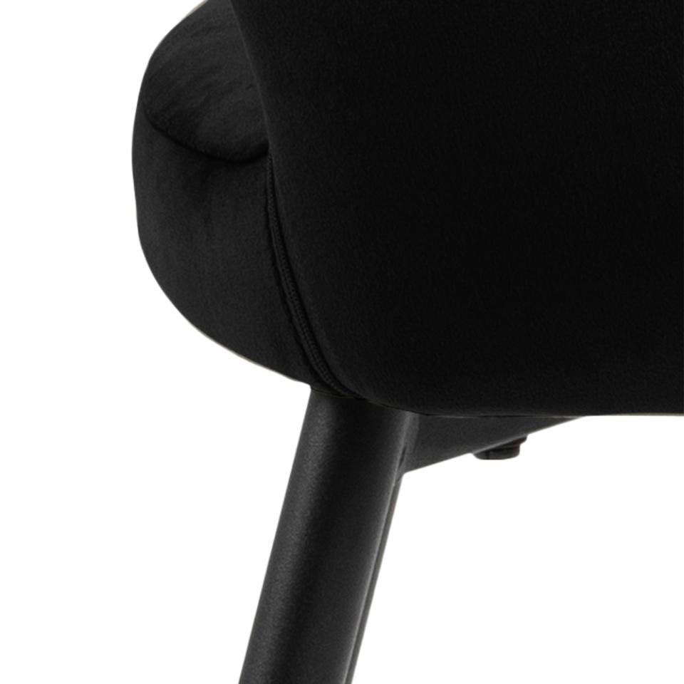 Chaise moderne noire en velours piétement en métal (Lot de 2) DESIRE
