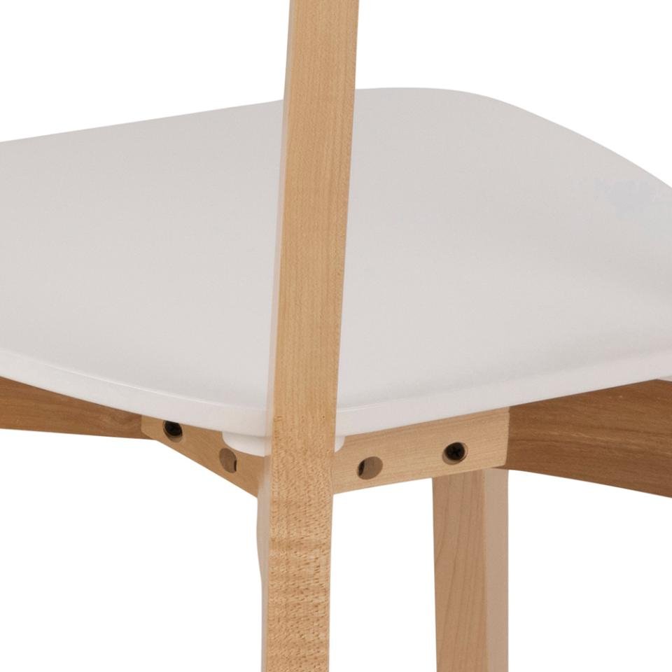 Chaise scandinave bois massif et blanc laqué (lot de 2) FINO