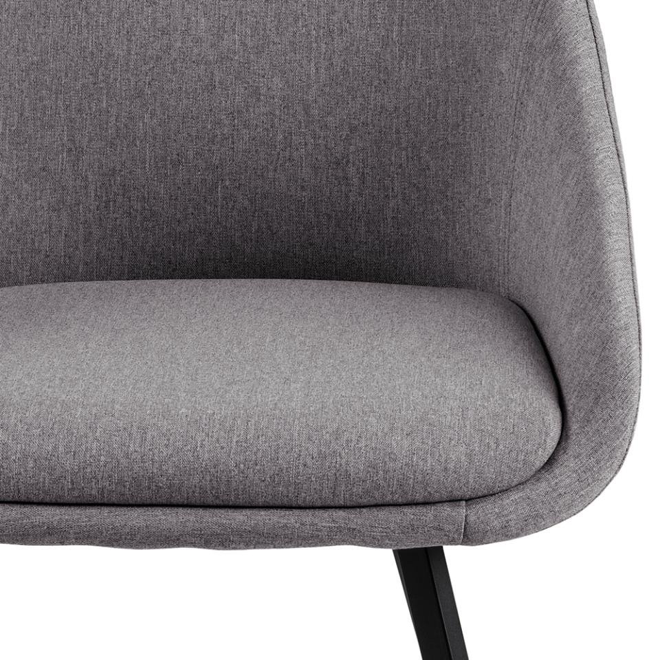 Chaise scandinave tissu gris piétement métal (Lot de 2) ALYSSE