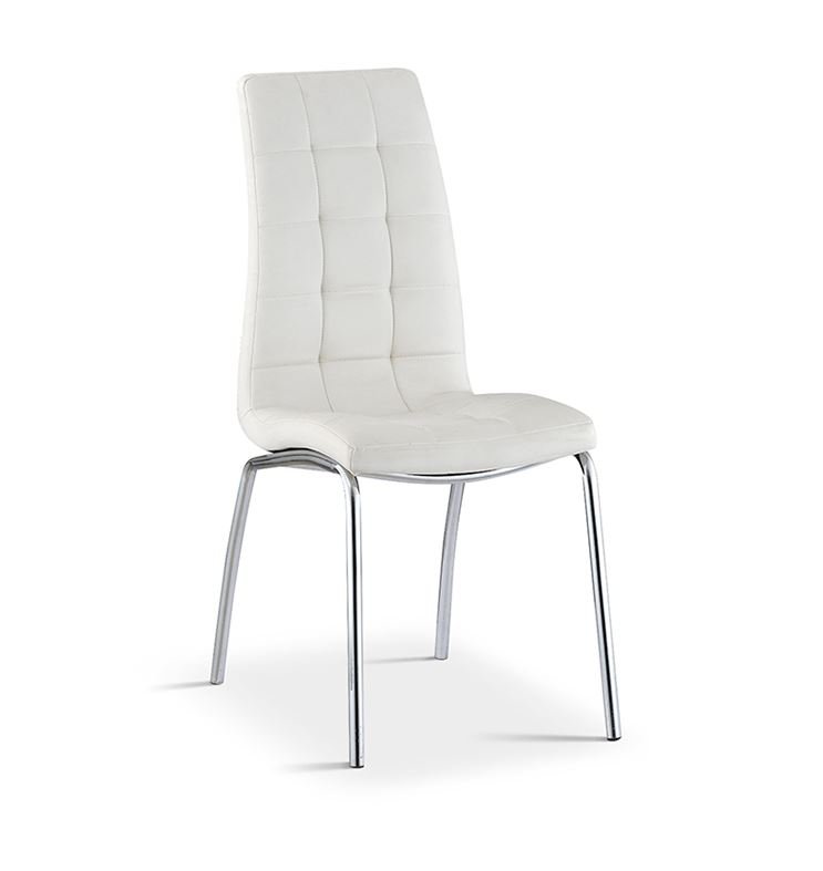 Lot de 2 chaises capitonnées blanches moderne VEDETTE