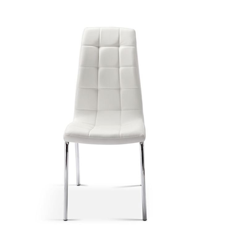 Lot de 2 chaises capitonnées blanches moderne VEDETTE