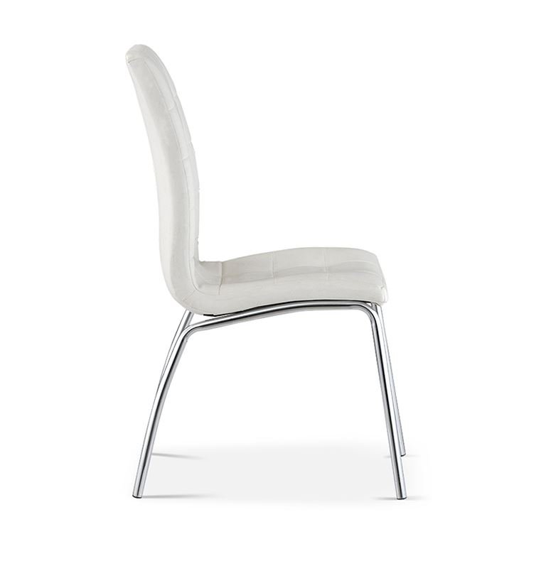 Lot de 2 chaises capitonnées blanches moderne VEDETTE