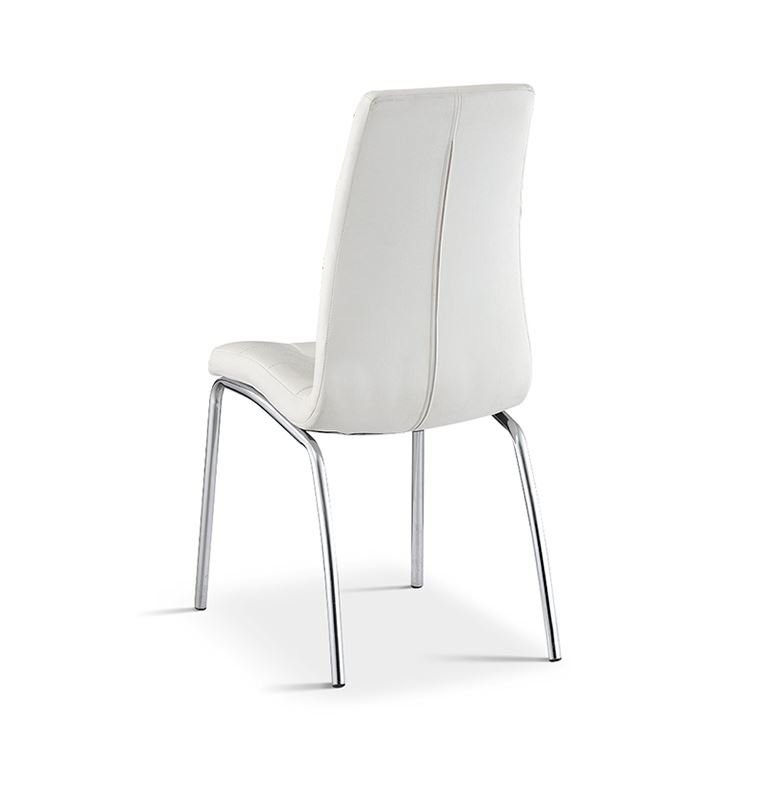 Lot de 2 chaises capitonnées blanches moderne VEDETTE
