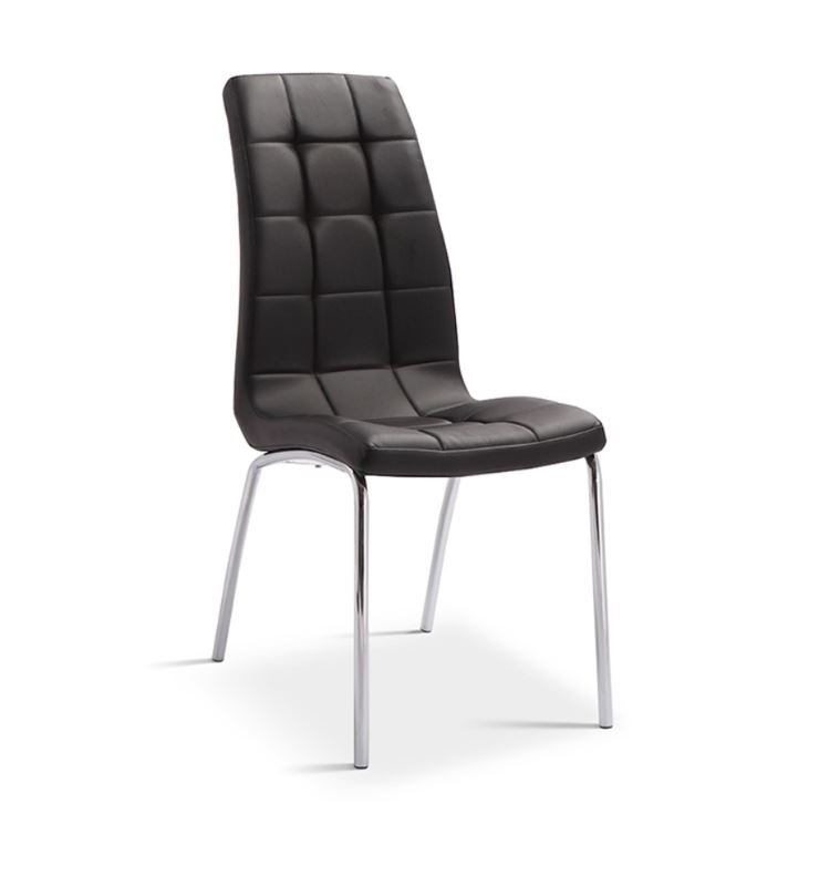 Lot de 2 chaises capitonnées noires moderne VEDETTE