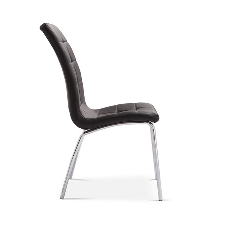 Lot de 2 chaises capitonnées noires moderne VEDETTE