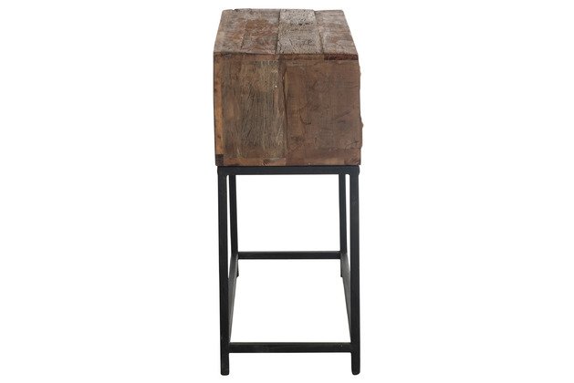 Console 8 tiroirs bois brut recyclé industriel 75cm KAMELOT