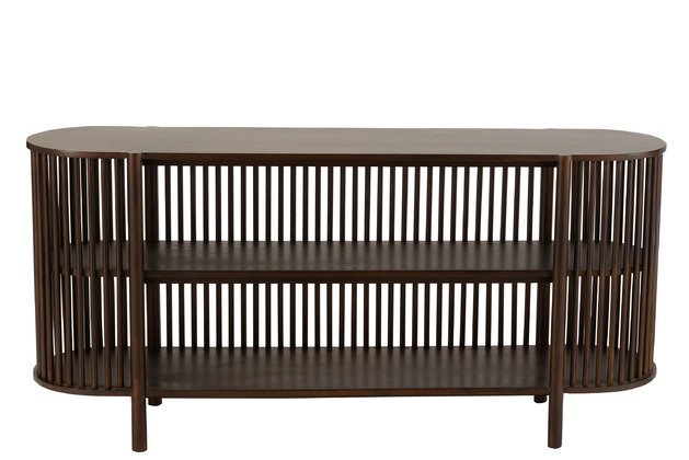 Console en bois massif manguier brun foncé moderne 160cm CONNY