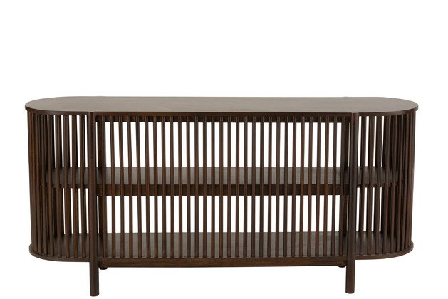 Console en bois massif manguier brun foncé moderne 160cm CONNY