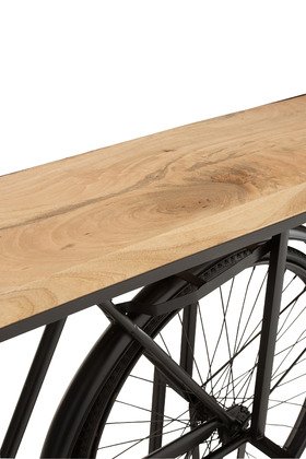 Console vélo industrielle en métal et bois manguier BIKE