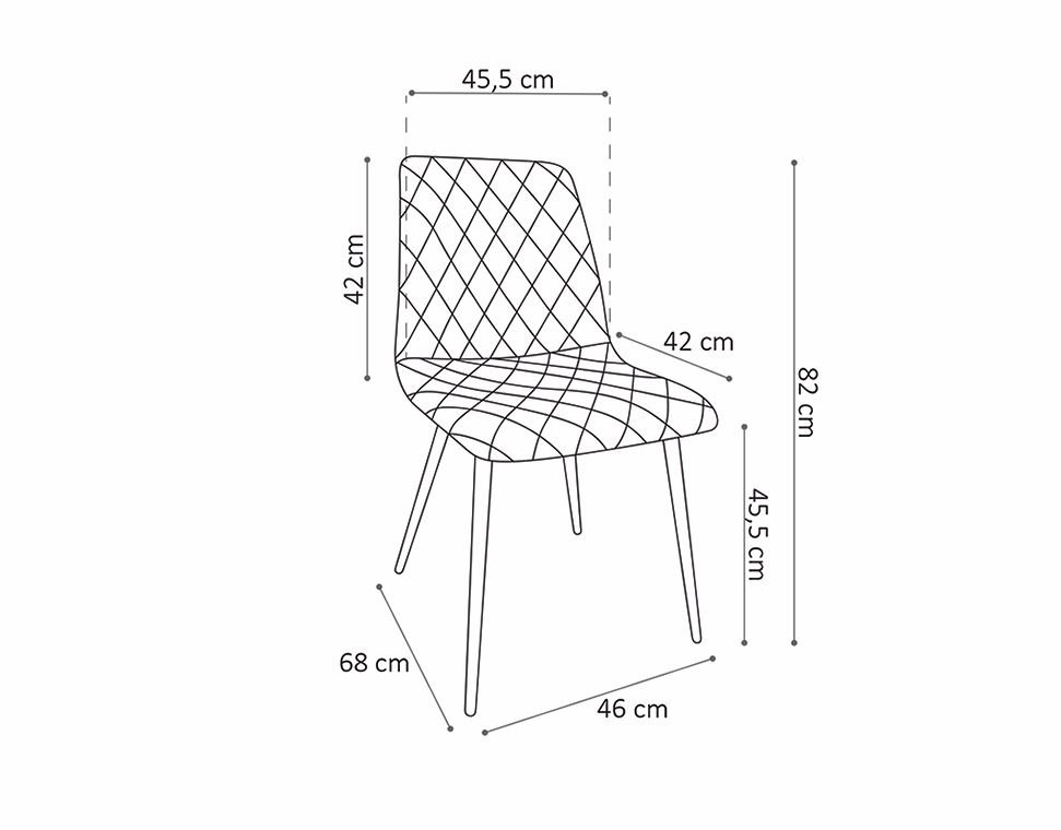 Lot de 2 chaises matelassées moderne en velours Or LAURE