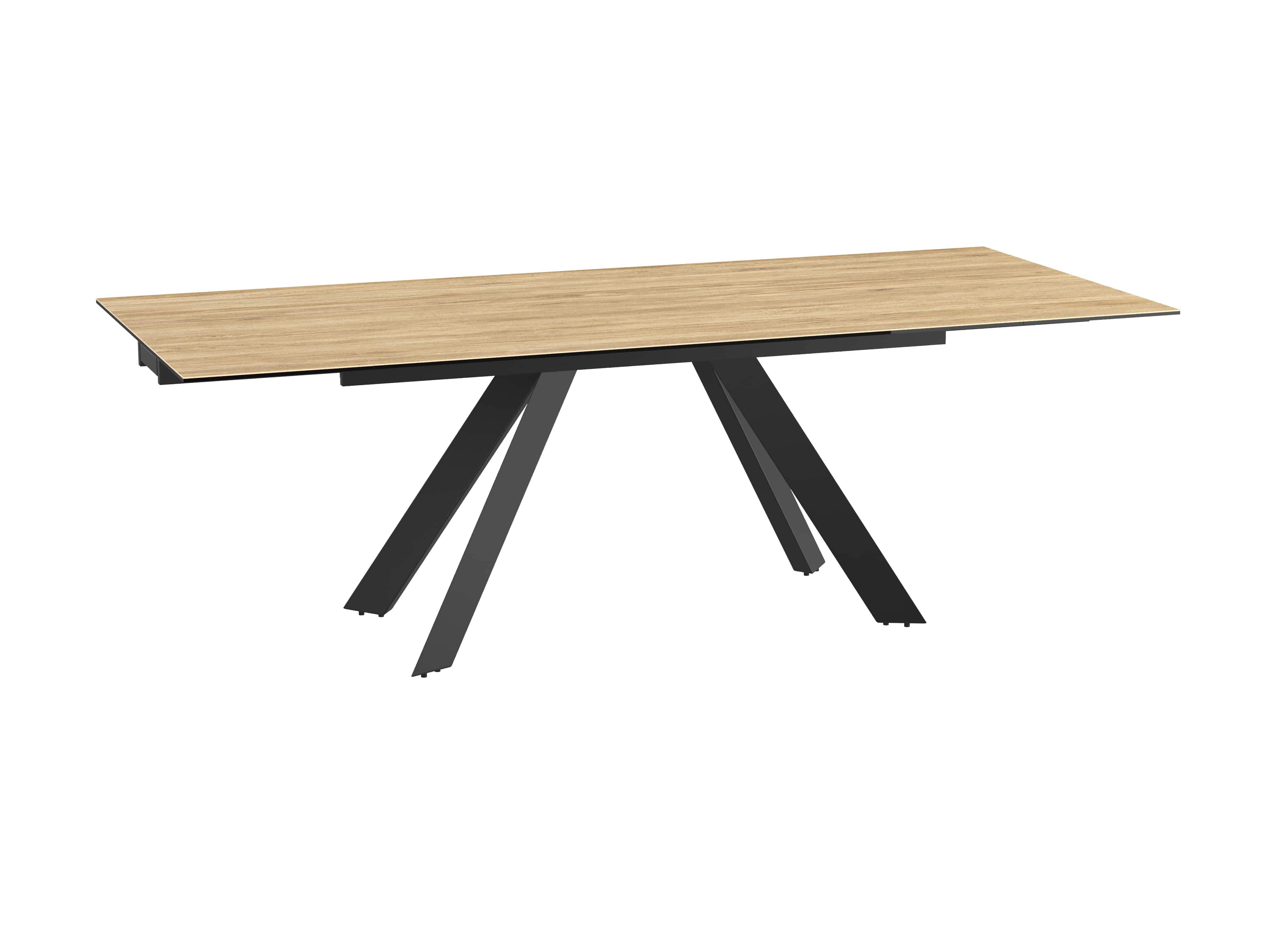 Table céramique extensible coloris chêne clair ONTARIO