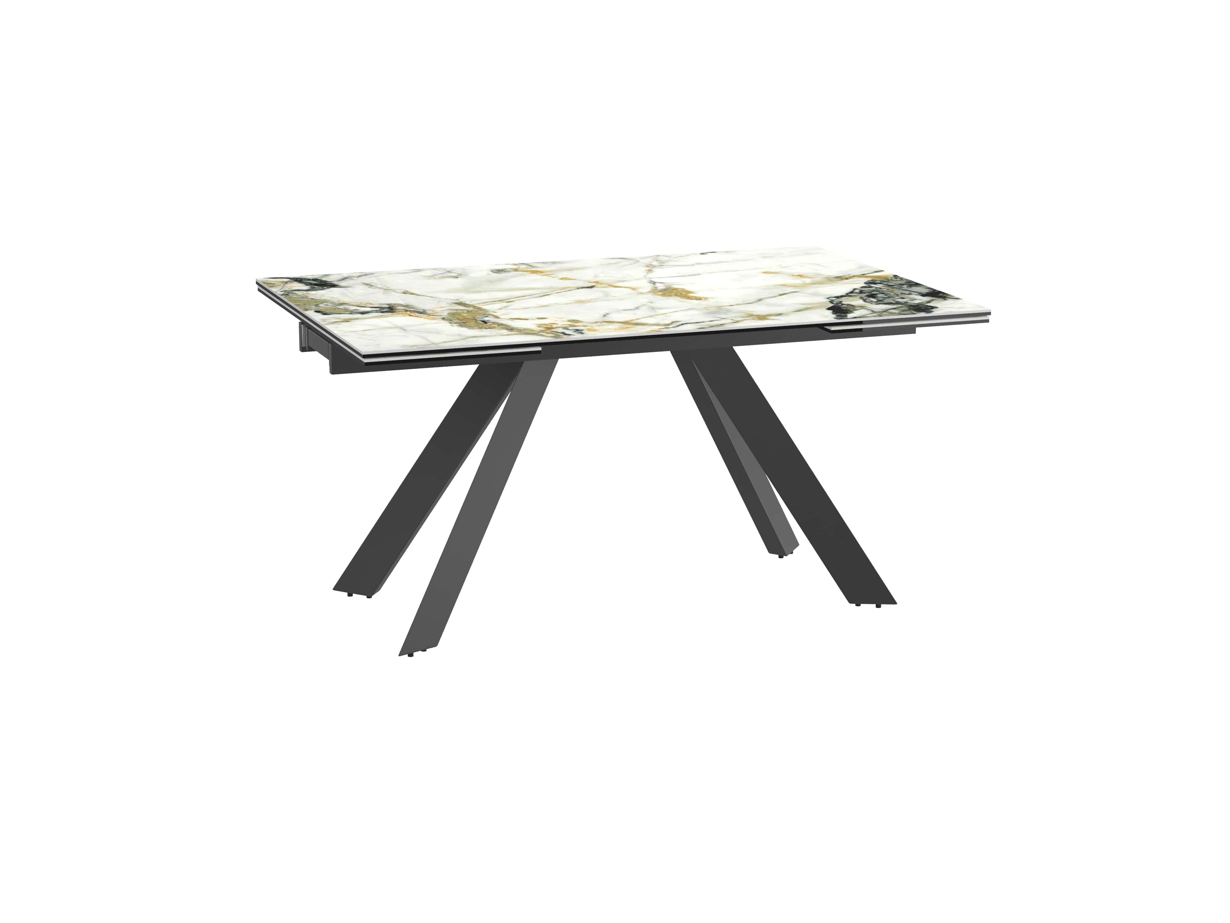 Table céramique extensible moderne effet marbre brillant ONTARIO