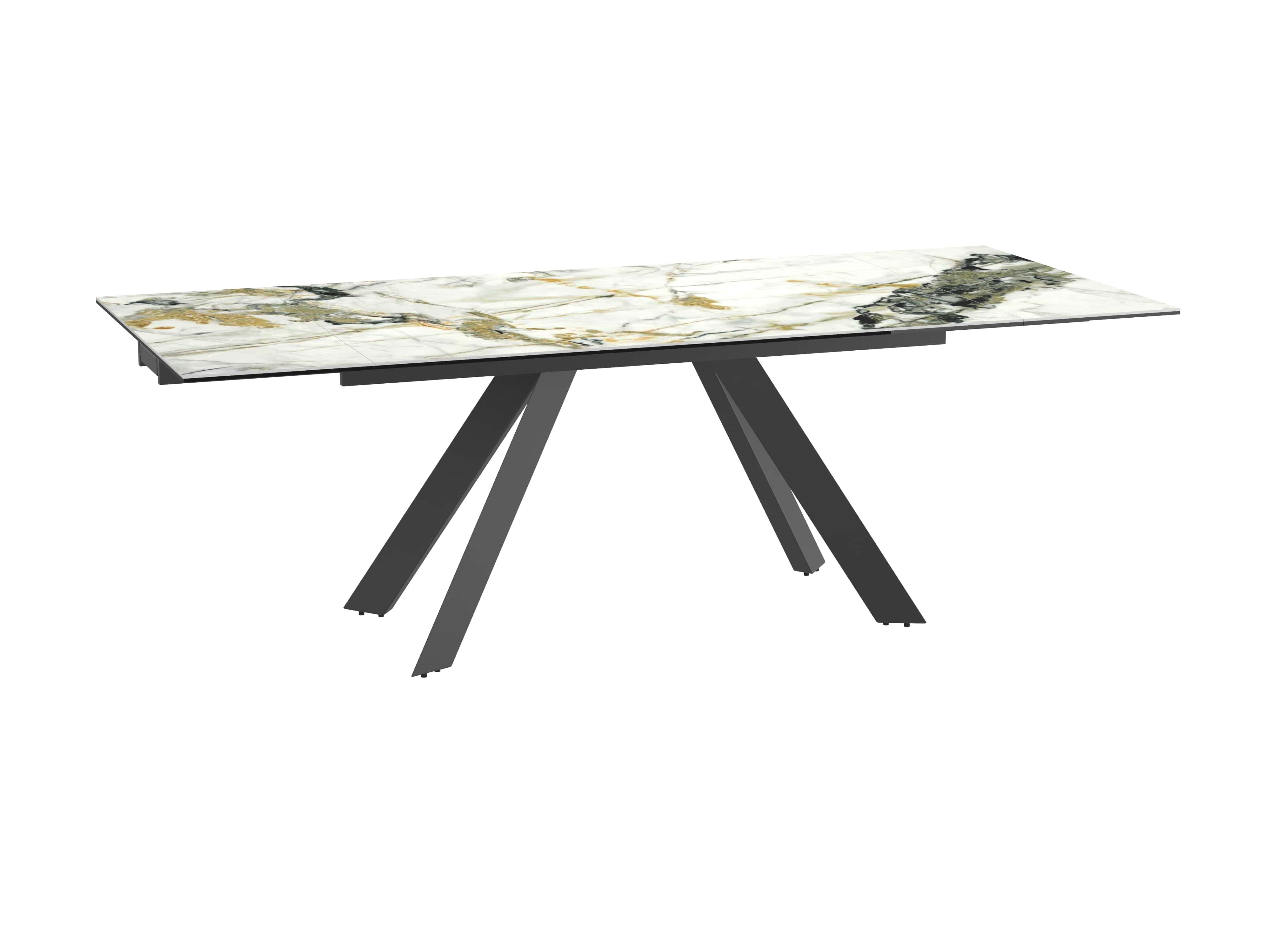 Table céramique extensible moderne effet marbre brillant ONTARIO