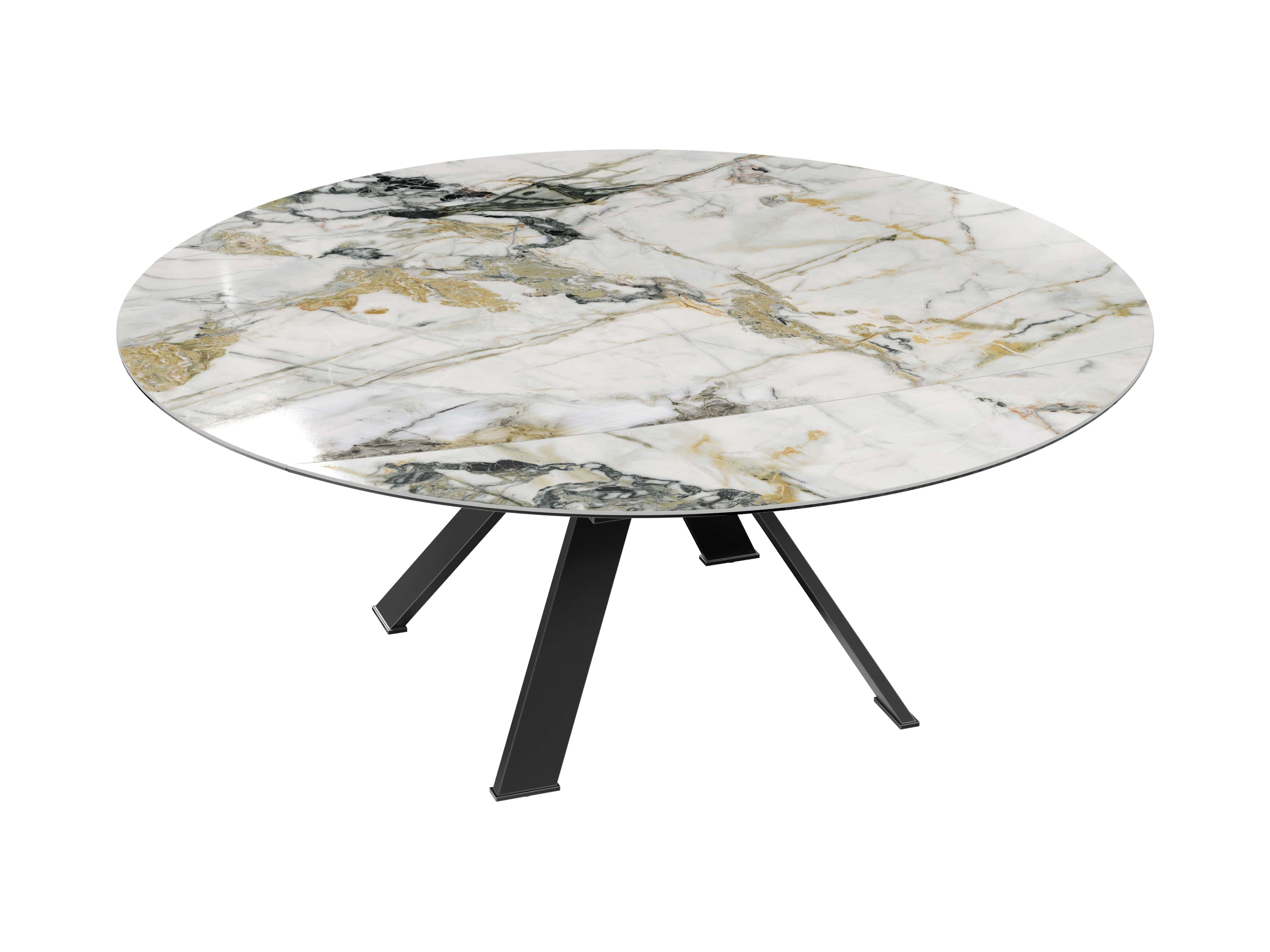 Table ronde céramique extensible effet marbre JULIE