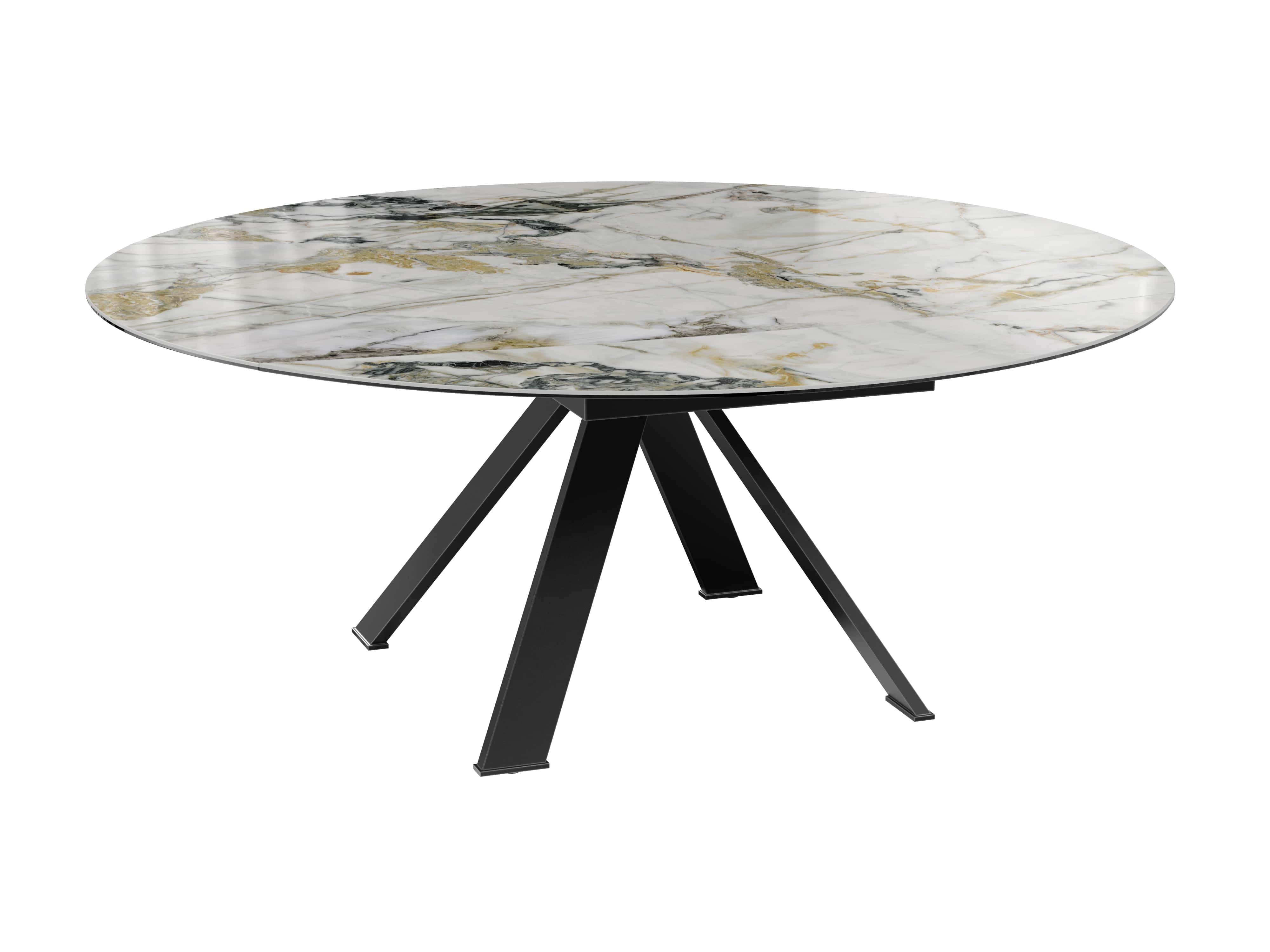 Table ronde céramique extensible effet marbre JULIE