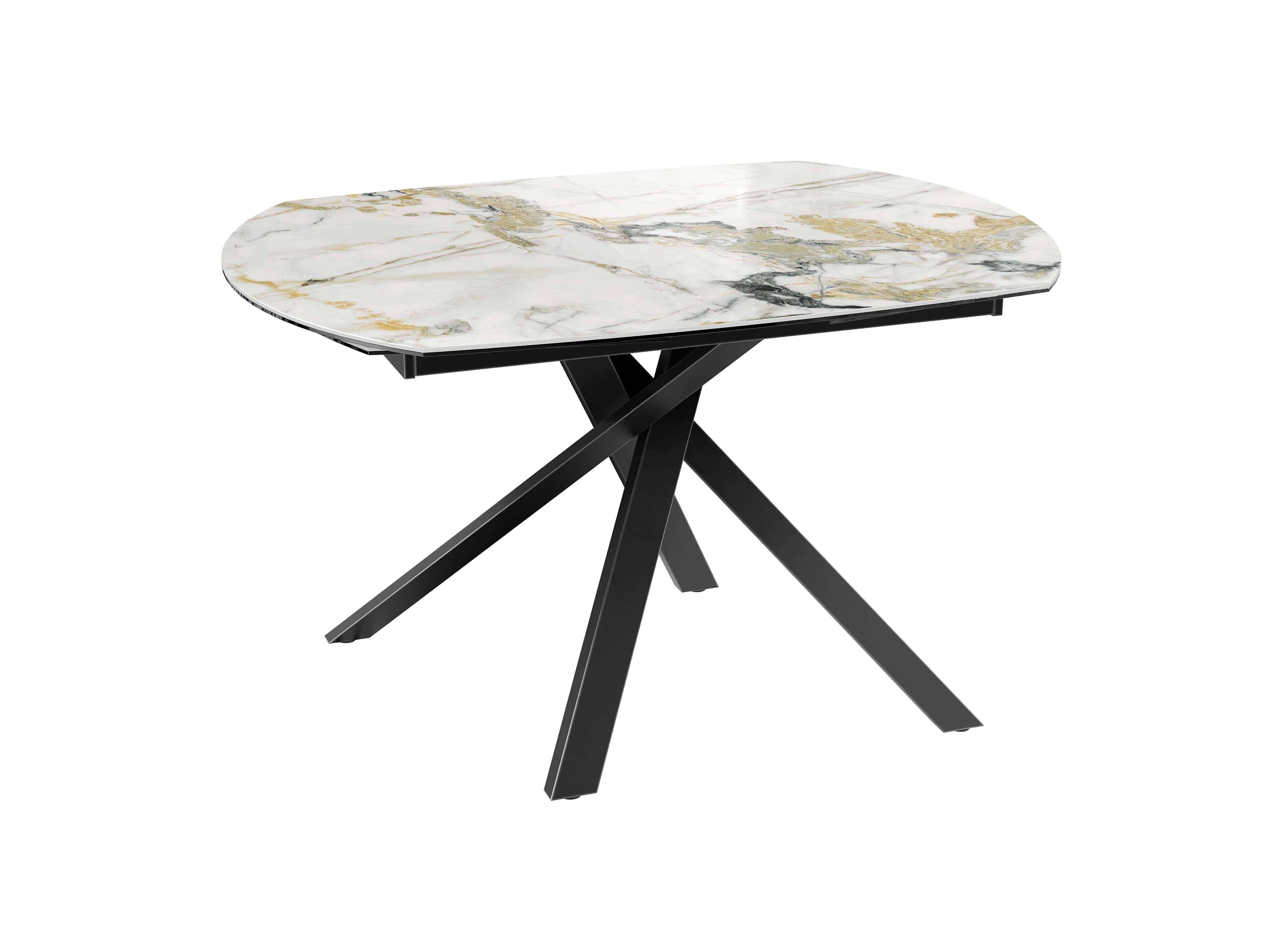 Table céramique effet marbre avec allonges KHEOPS