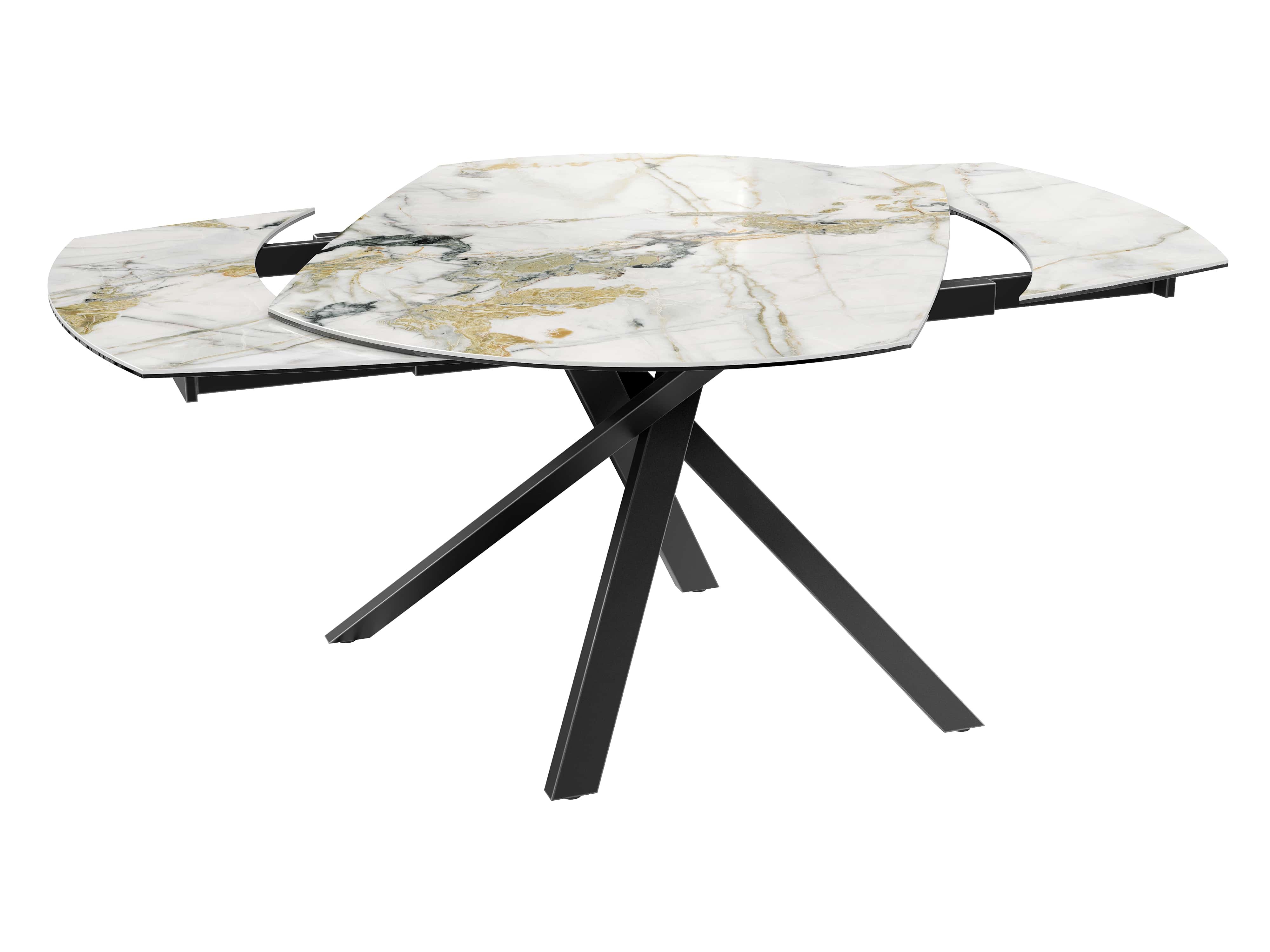 Table céramique effet marbre avec allonges KHEOPS