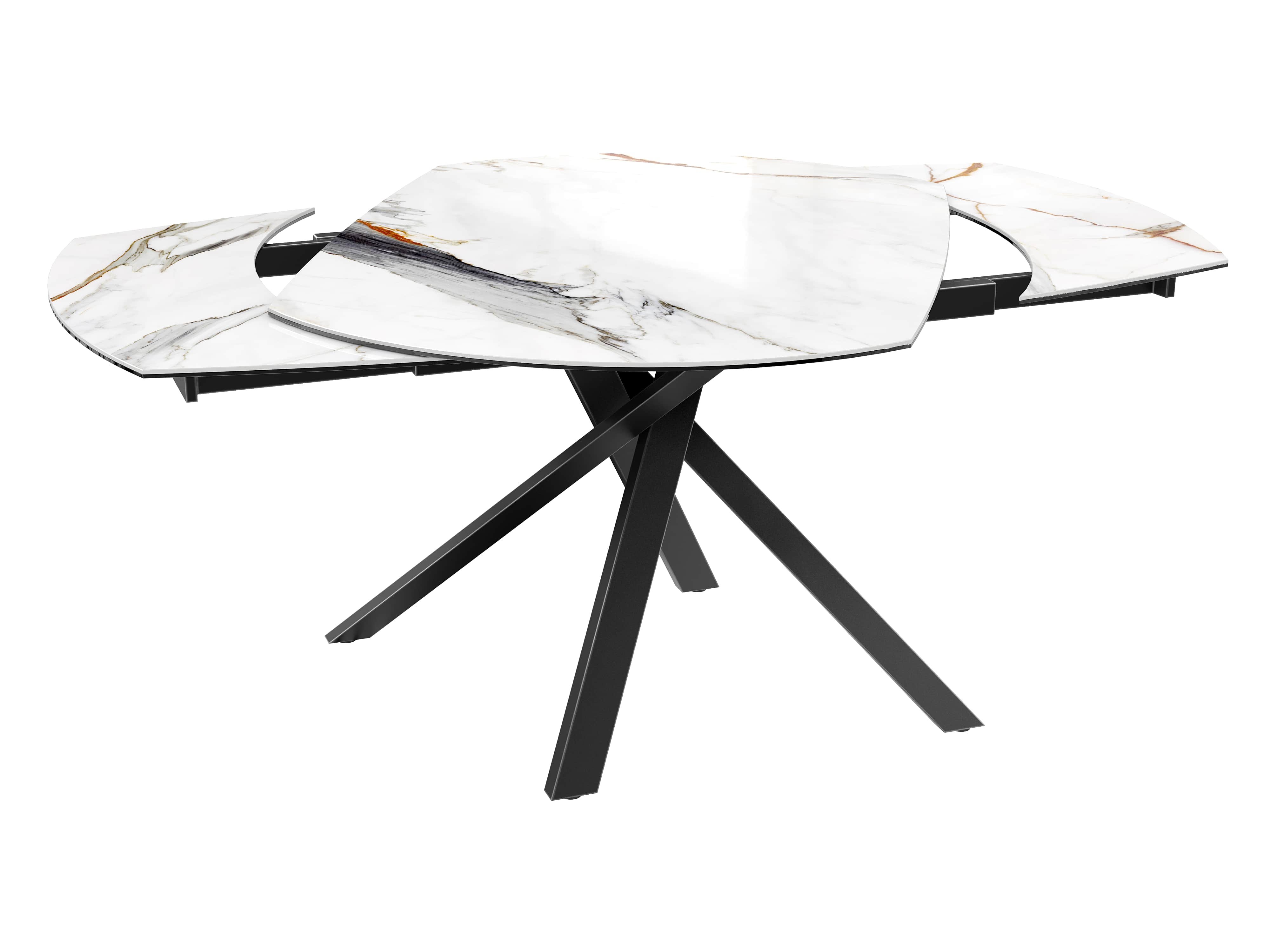 Table extensible céramique marbre blanc KHEOPS
