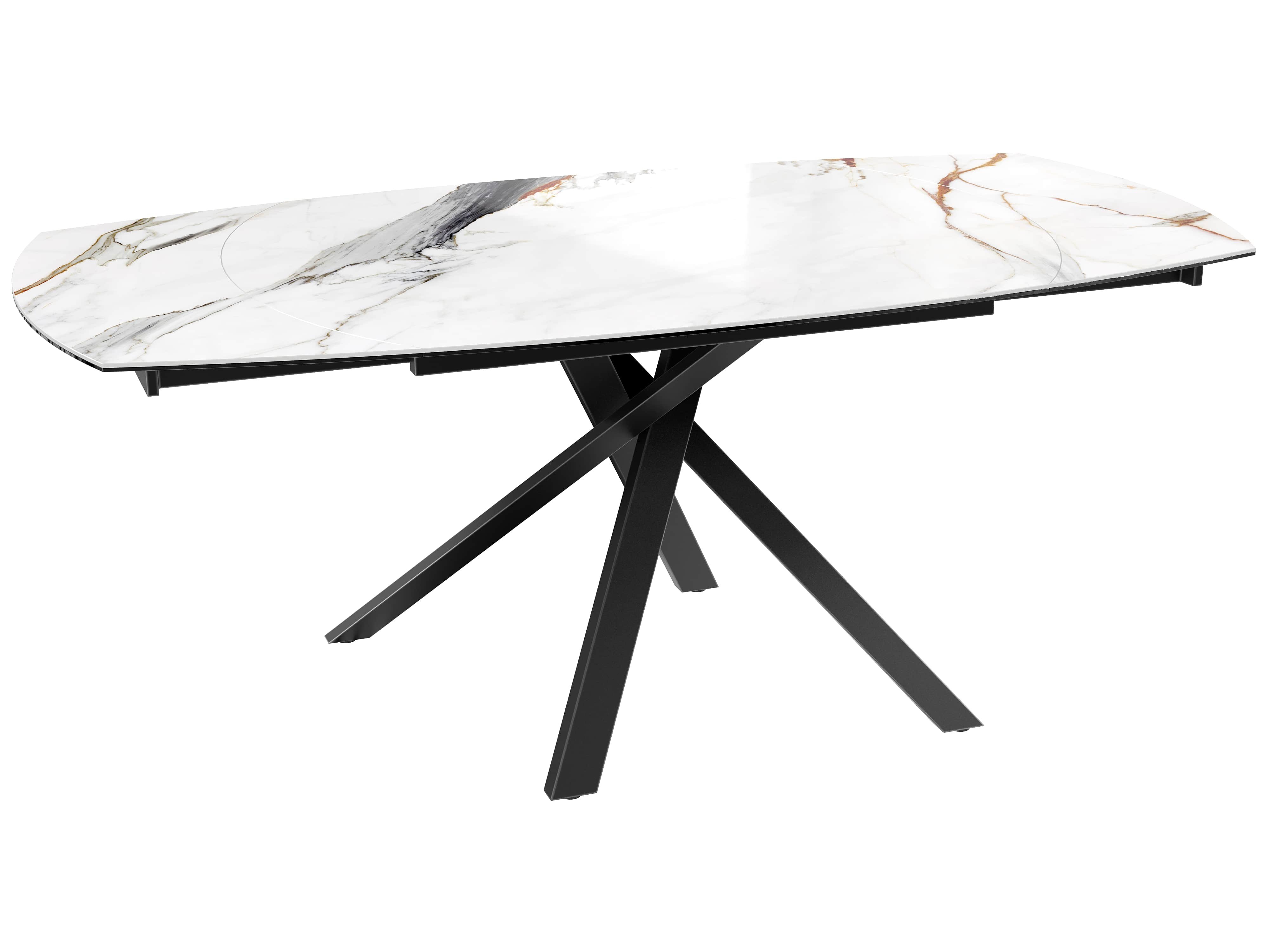 Table extensible céramique marbre blanc KHEOPS