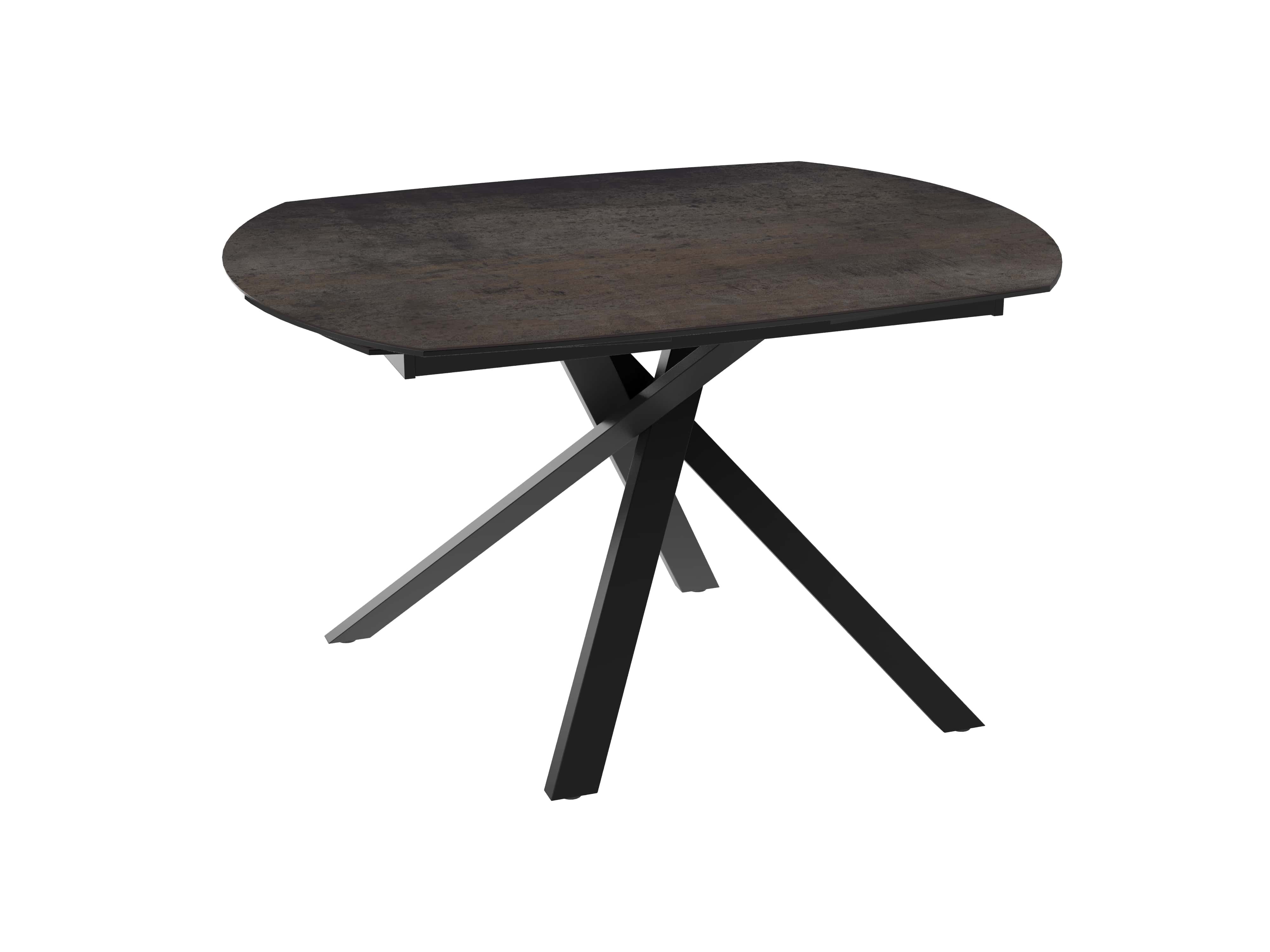 Table céramique extensible effet acier rouillé KHEOPS