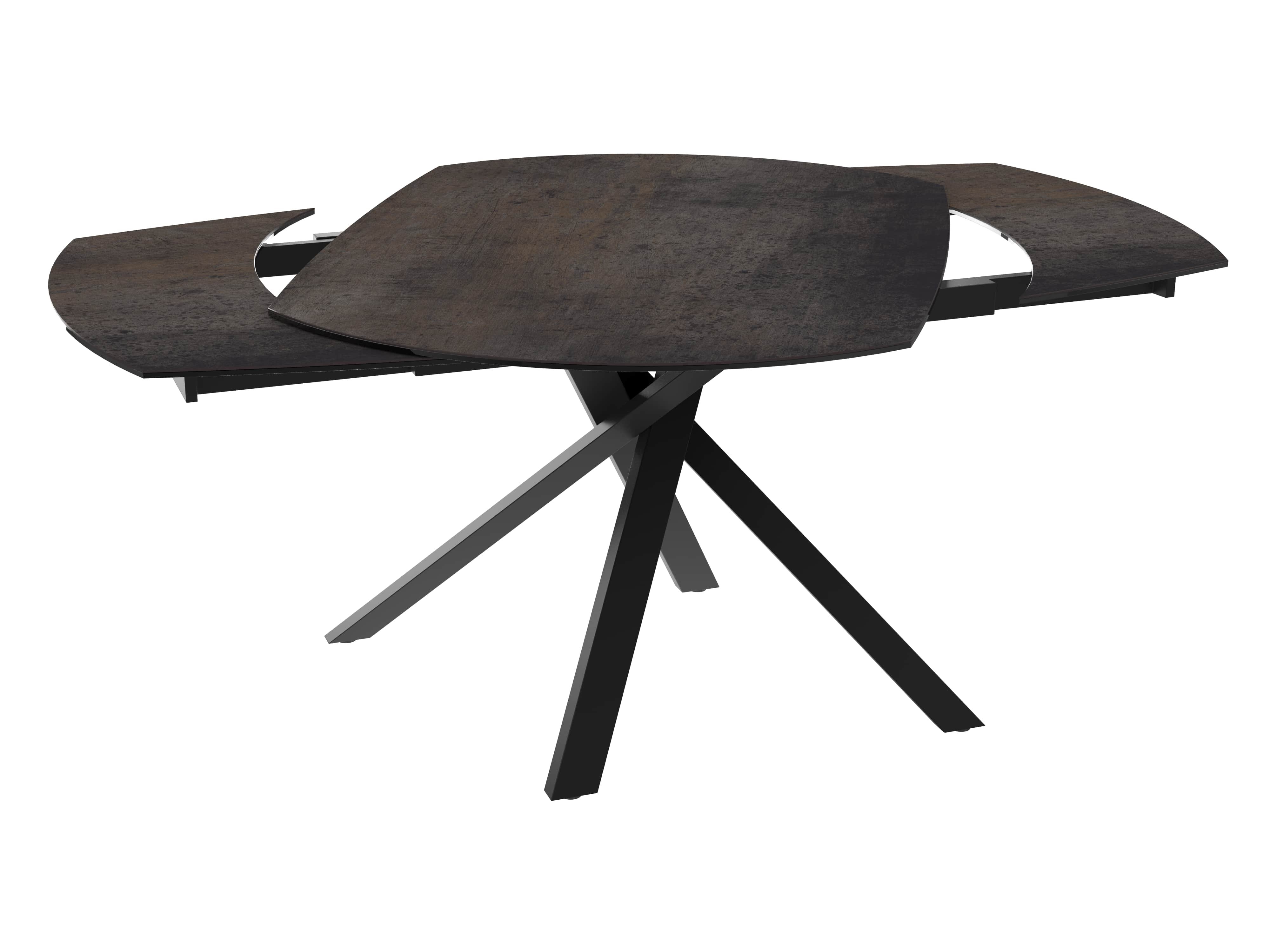 Table céramique extensible effet acier rouillé KHEOPS