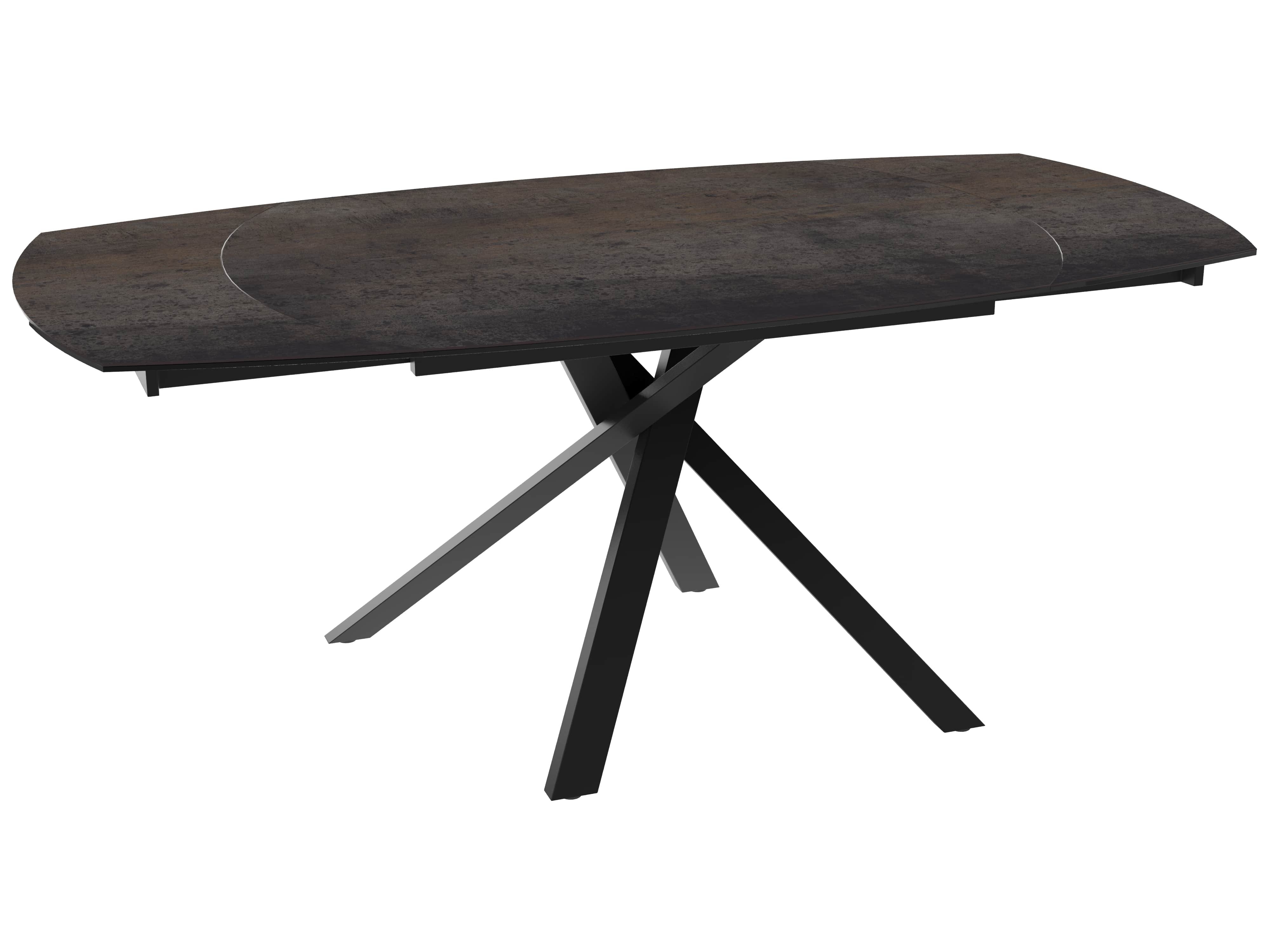 Table céramique extensible effet acier rouillé KHEOPS