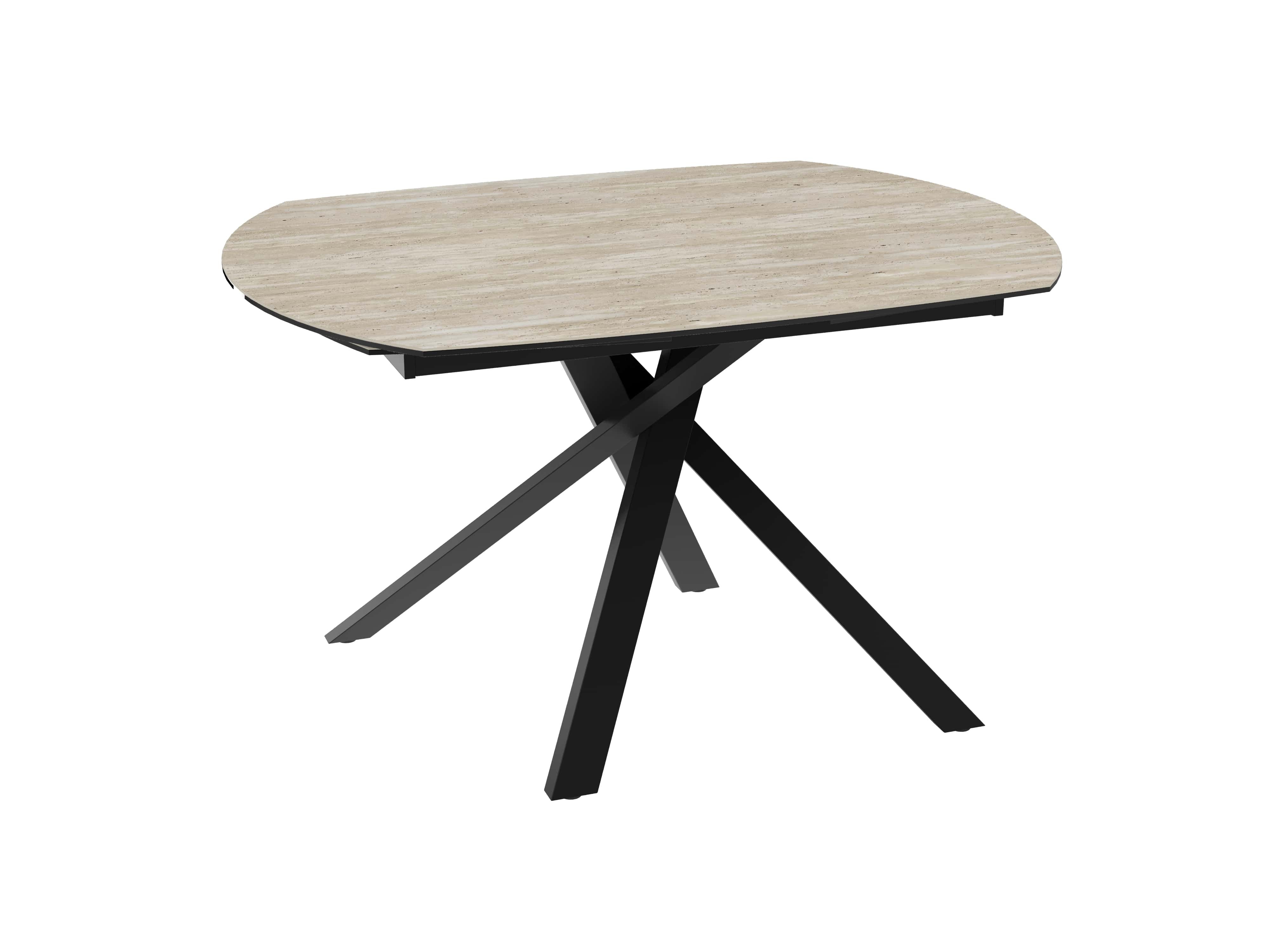 Table céramique travertin avec allonges KHEOPS