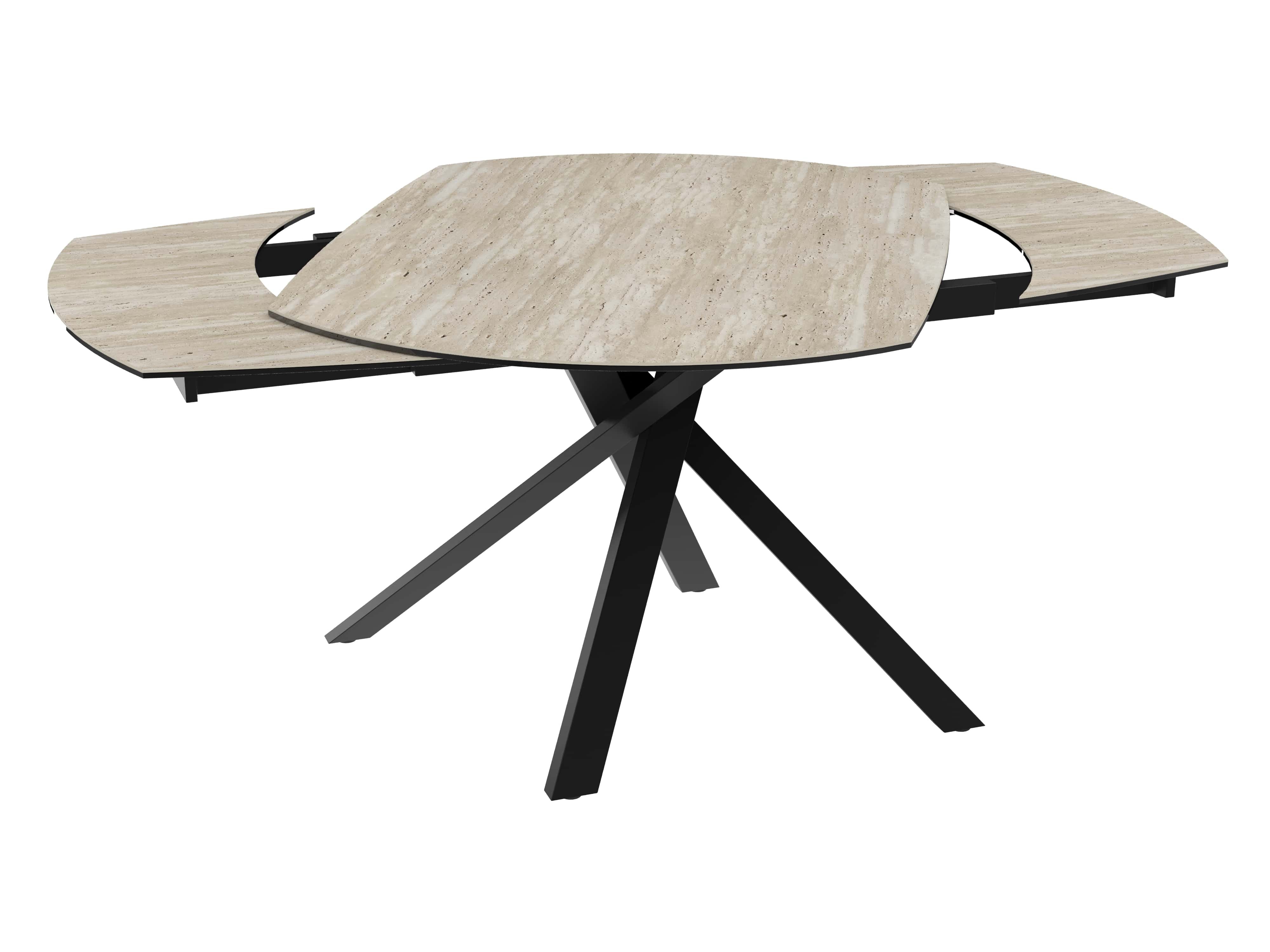 Table céramique travertin avec allonges KHEOPS