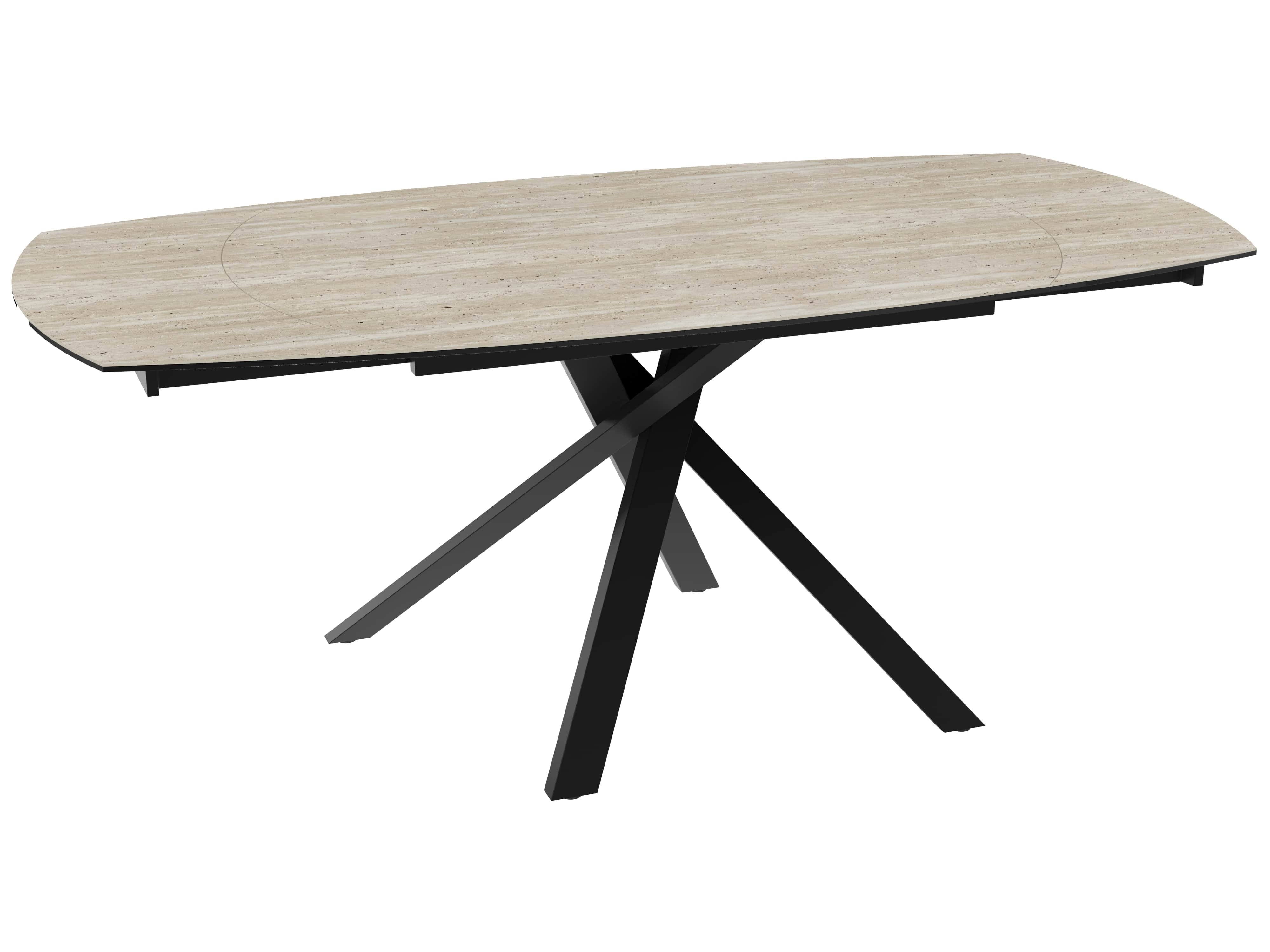Table céramique travertin avec allonges KHEOPS