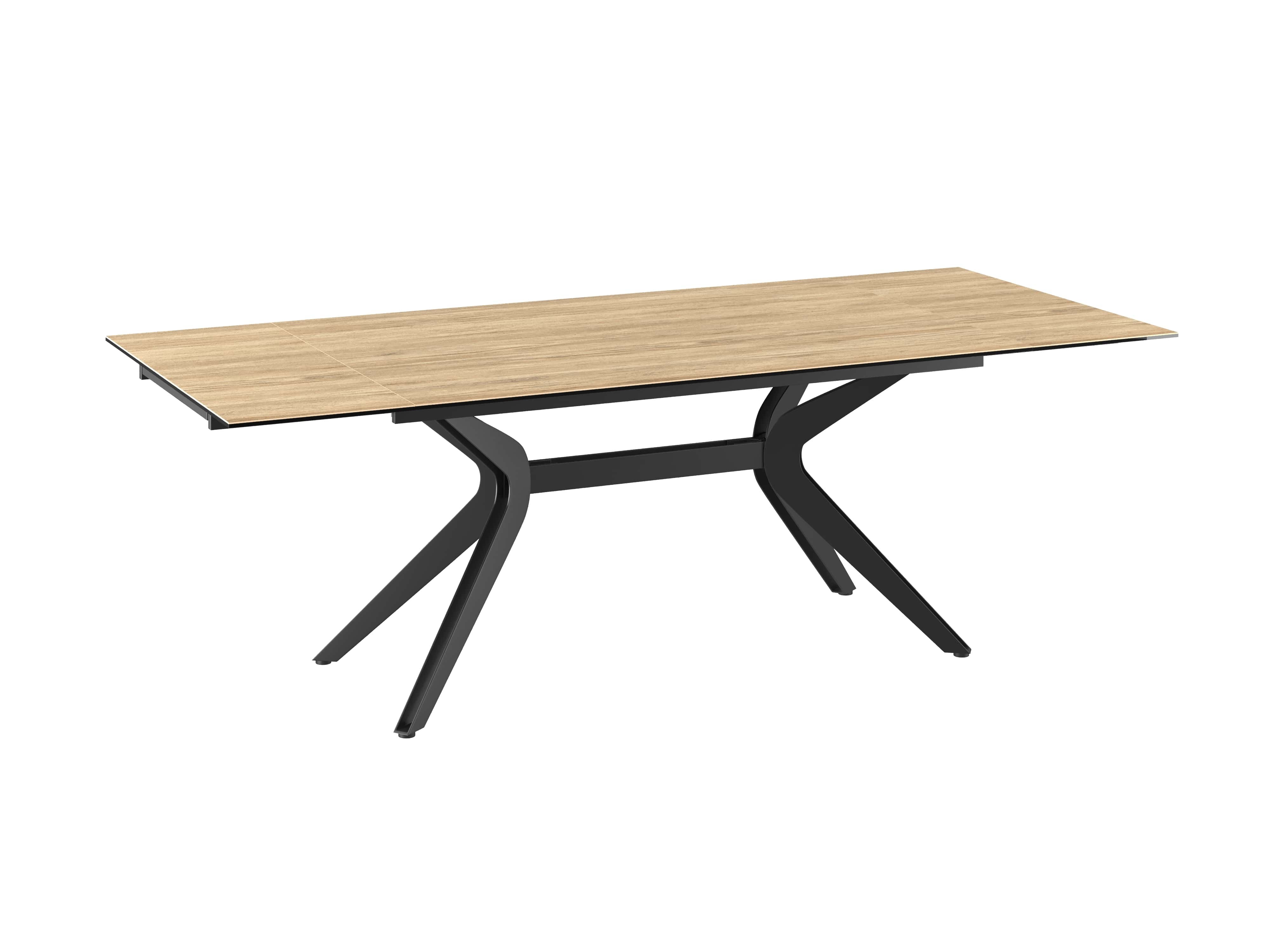 Table rectangulaire extensible céramique bois clair IMPULSION