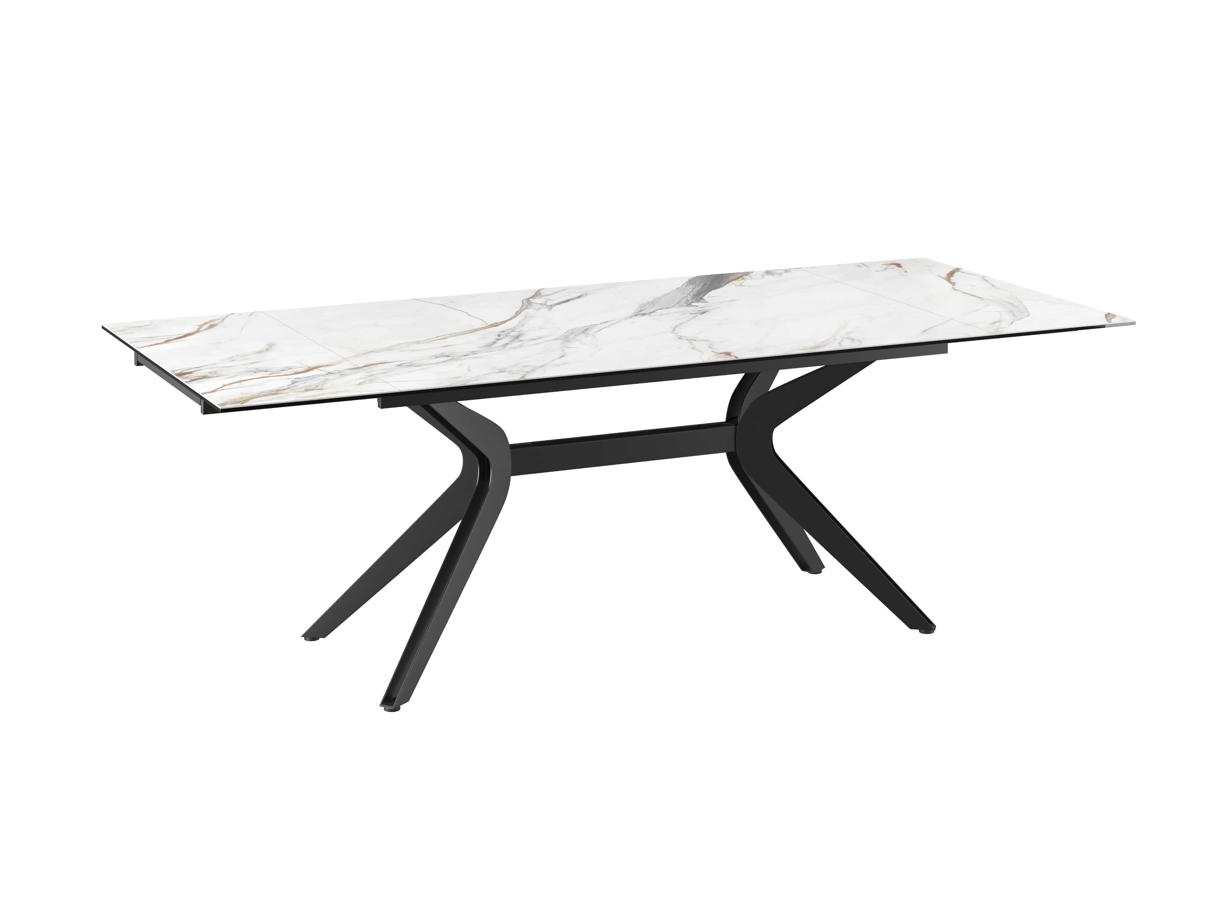 Table à manger extensible céramique marbrée brillante IMPULSION