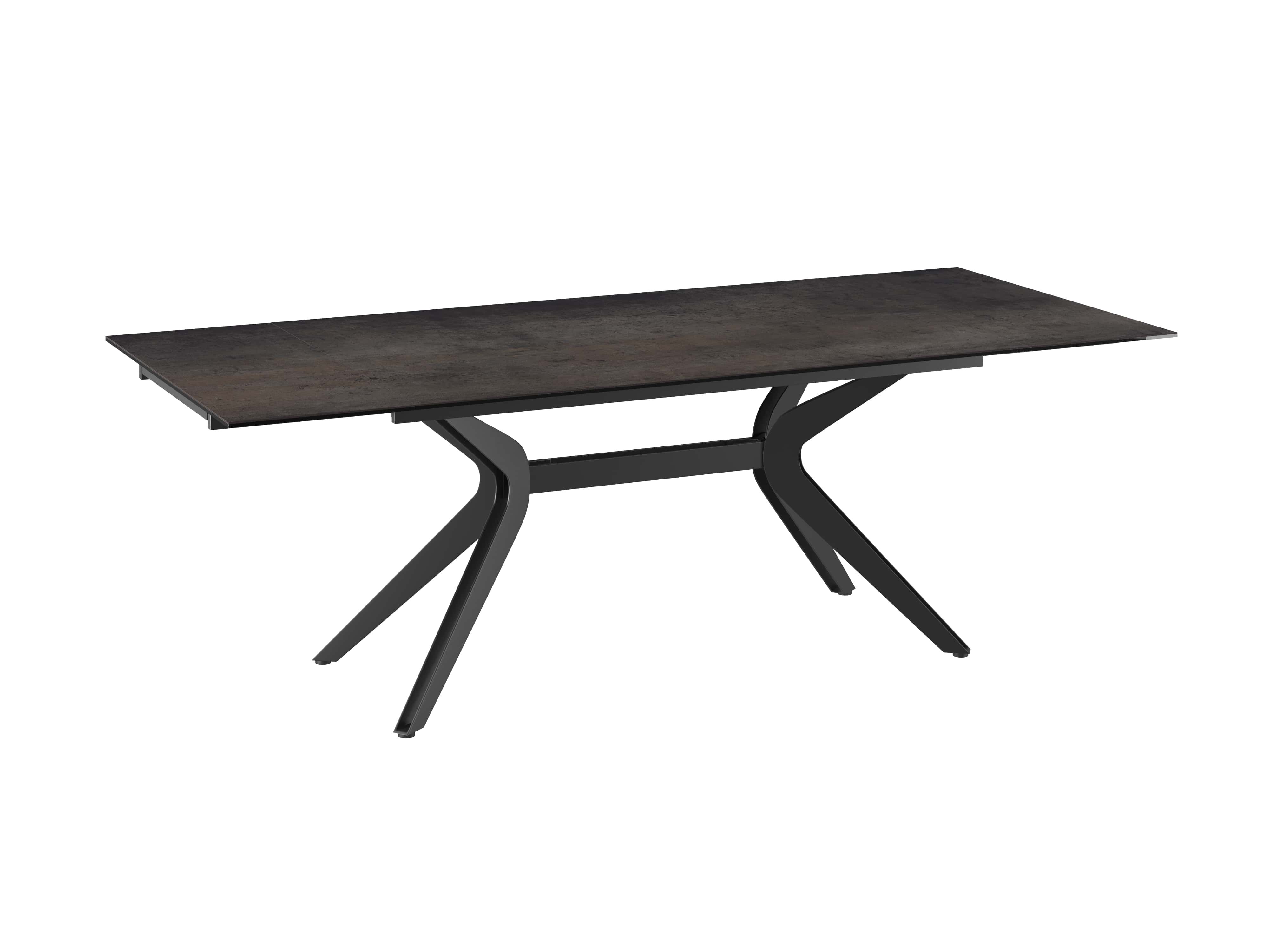 Table de repas extensible céramique acier effet rouillé IMPULSION