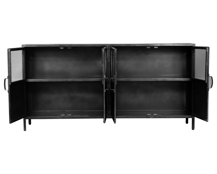 Enfilade industrielle en métal noir 180cm SLATE