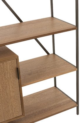 Etagère avec 2 armoires en bois massif et métal moderne KRIS