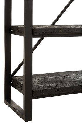 Etagère industrielle en bois de manguier noir et métal JACK