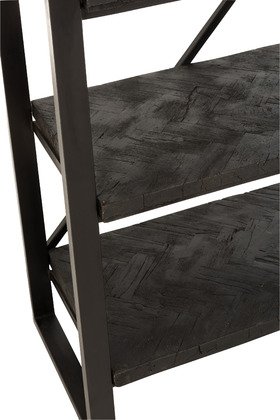 Etagère industrielle en bois de manguier noir et métal JACK