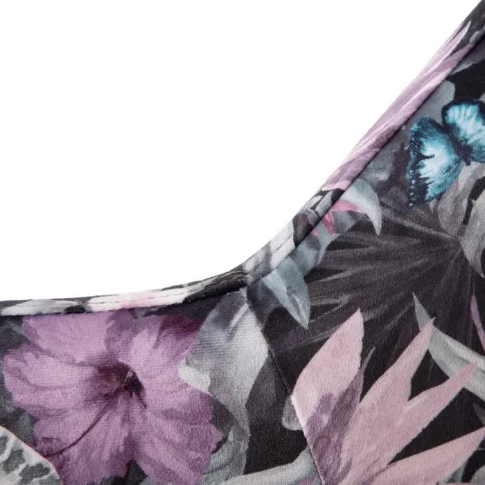 Fauteuil multicolore fleuri en velours design EDEN