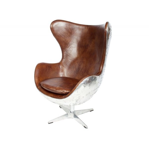 Fauteuil pivotant cuir et alu design AERONOTIK