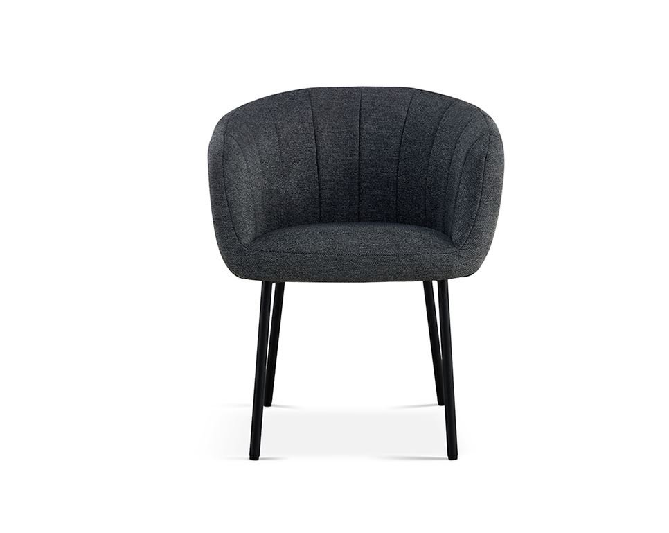 Lot de 2 chaises fauteuils design matelassée tissu gris GIA