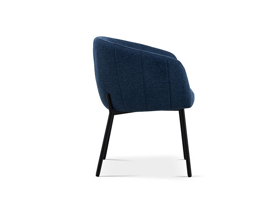 Lot de 2 chaises fauteuils design matelassée tissu bleu GIA