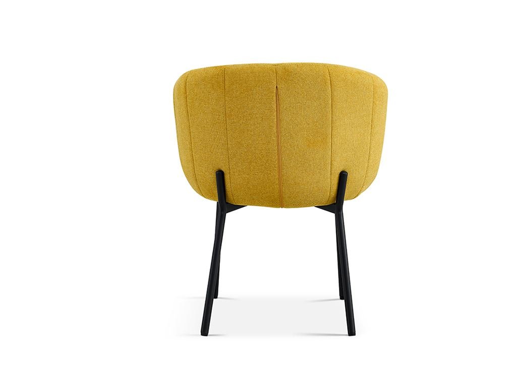 Lot de 2 chaises fauteuils design matelassée tissu jaune GIA