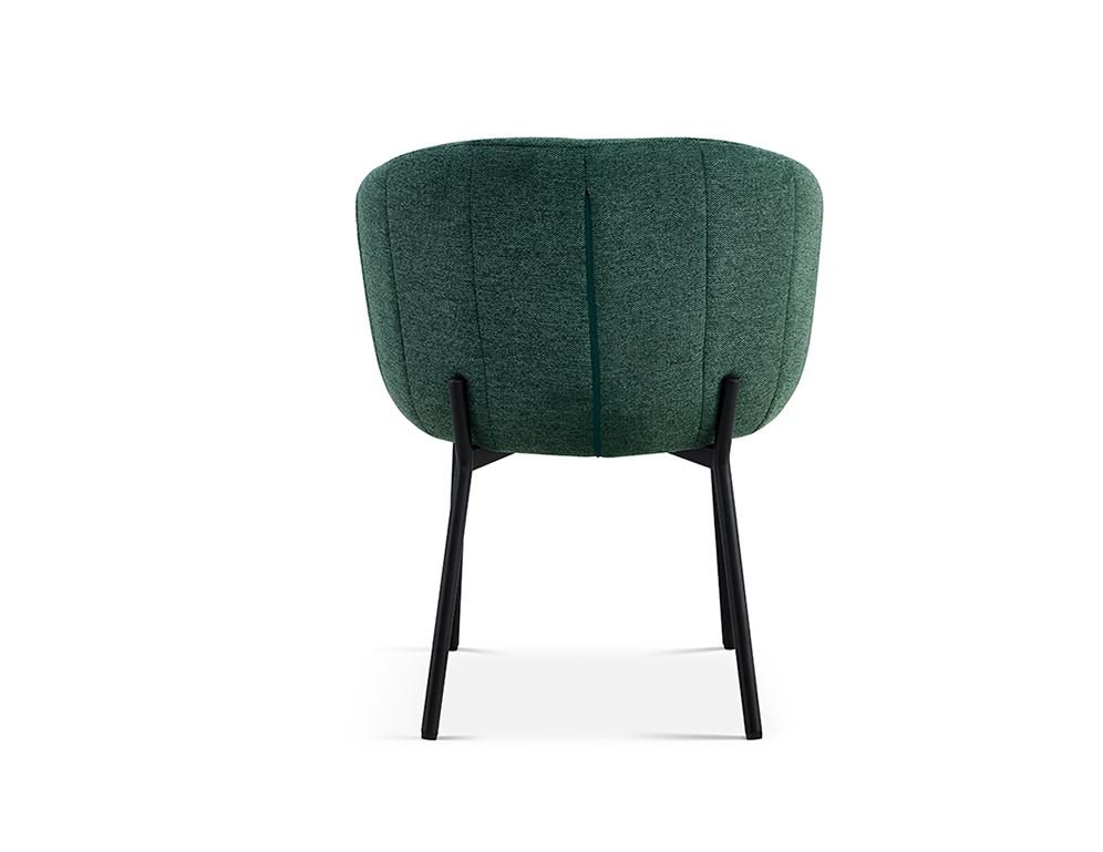 Lot de 2 chaises fauteuils design matelassée tissu vert GIA