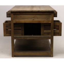 ilot en bois pin recyclé industriel MILENA