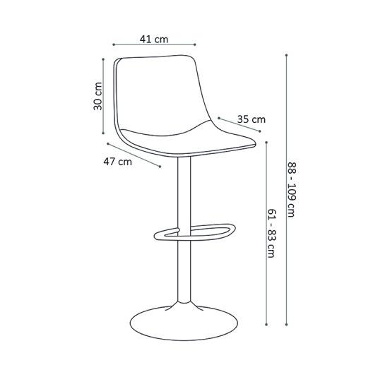 Lot de 2 chaises de bar industrielle ajustable cognac ORLANDO