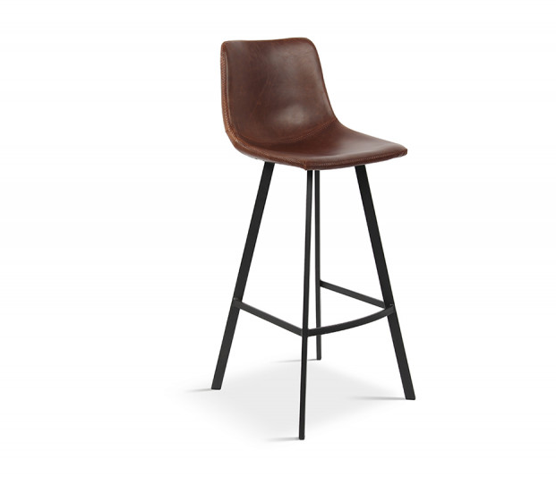 Lot de 2 Chaises de bar marron style vintage HIPSTER 78 cm 