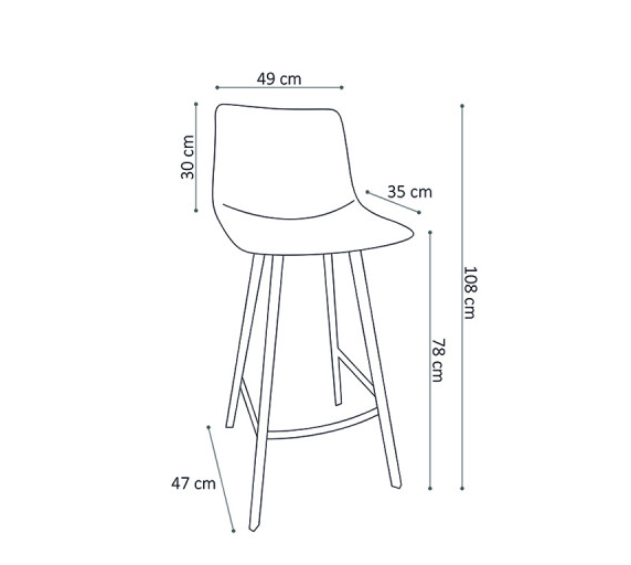 Lot de 2 Chaises de bar marron style vintage HIPSTER 78 cm 
