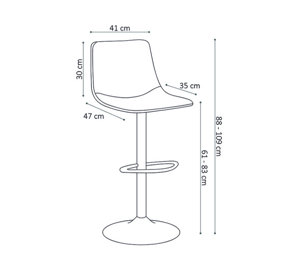 Lot de 2 chaises de bar industrielle réglable noire ORLANDO