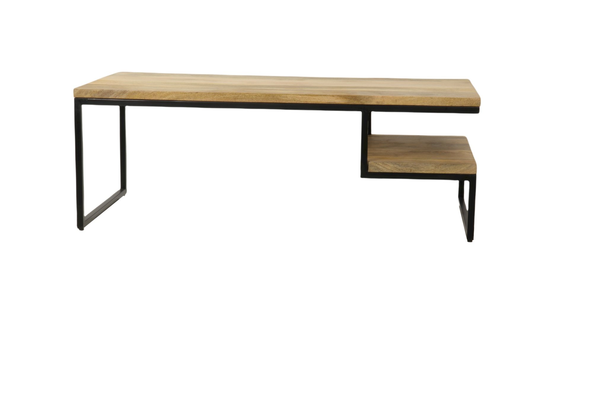 Table basse industrielle rectangulaire en bois et métal ALICE