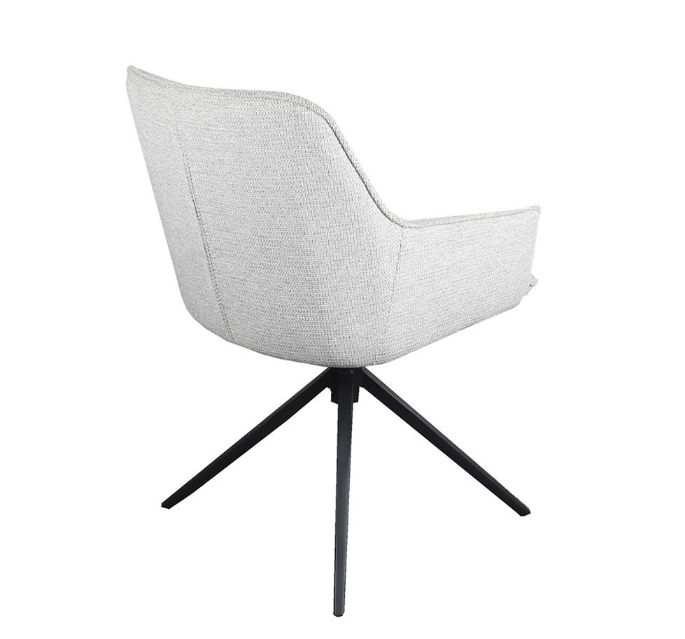 Lot de 2 chaises pivotantes moderne en tissu beige MAYA